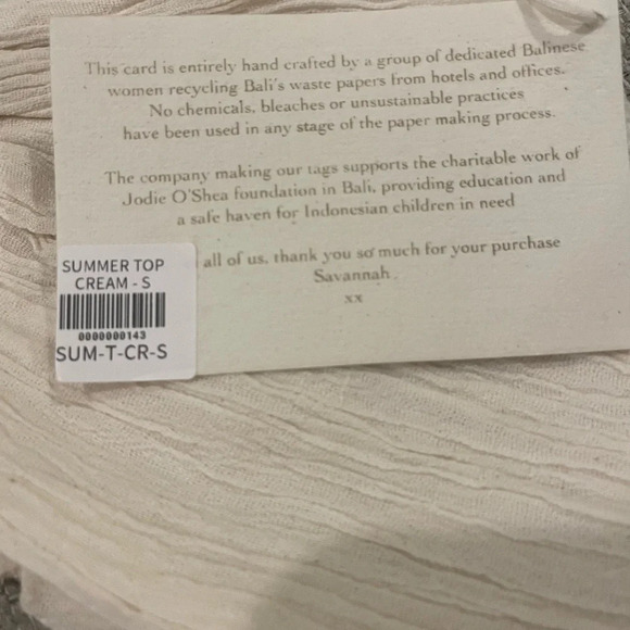 Savannah Morrow Summer Top in Cream Bandeau Crop Top NWT Small - Picture 12 of 13